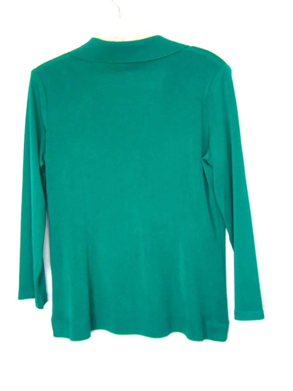 Misook Signature Knit Size S M Jacket Green Black Trim Gold Buttons Career